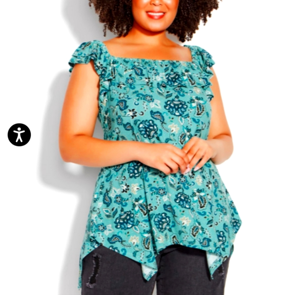 Handkerchief hem sleeveless top